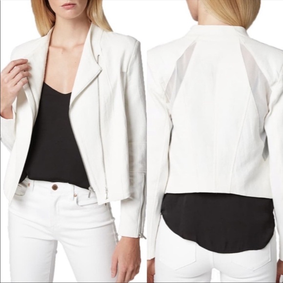 Blank NYC Windy City Mesh Detail Crepe Jacket